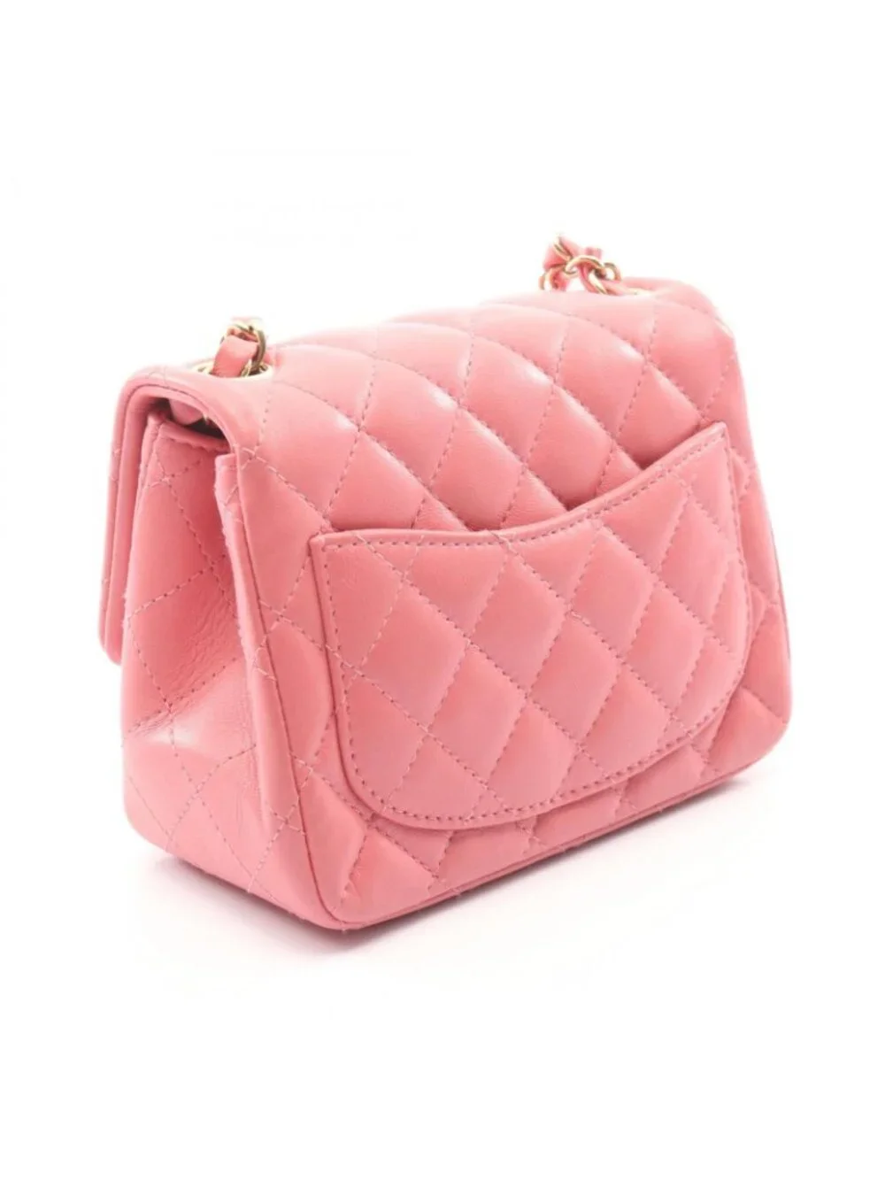 Chanel Shoulder Bag Mini Quilted Pink Lambskin Chain